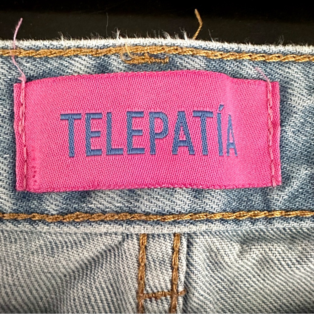 Telepatia Cherry Pocket Classic Denim Wide Leg Jeans Size 9/29 - Picture 9 of 12